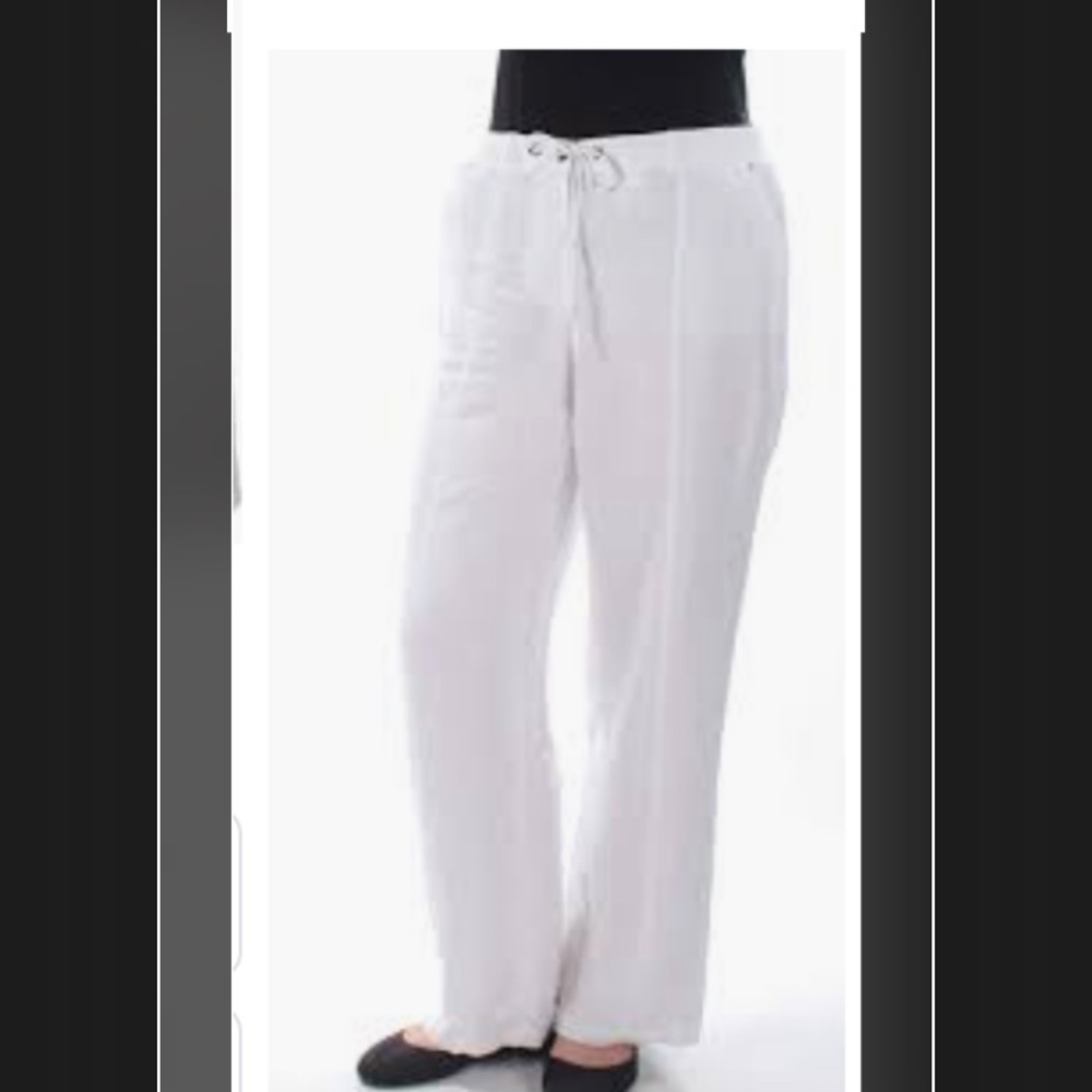 Attention  White  Pants wi/ adjustable string belt